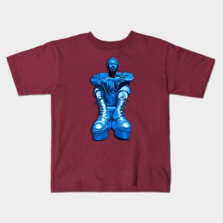 Marvin's Platform Boots- Blue Monochrome Kids T-Shirt